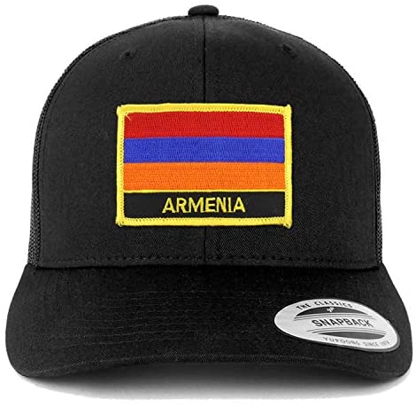 Trendy Apparel Shop Flexfit XXL Armenia Flag Retro Trucker Mesh Cap