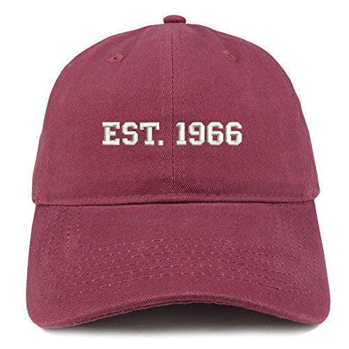 Trendy Apparel Shop EST 1966 Embroidered - 55th Birthday Gift Soft Cotton Baseball Cap