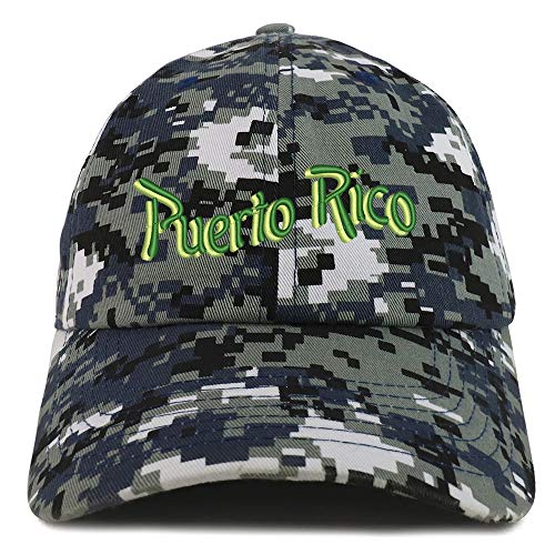 Trendy Apparel Shop Puerto Rico Embroidered Soft Crown 100% Brushed Cotton Cap