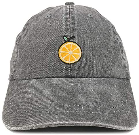 Trendy Apparel Shop Orange Patch Pigment Dyed Washed Baseball Cap