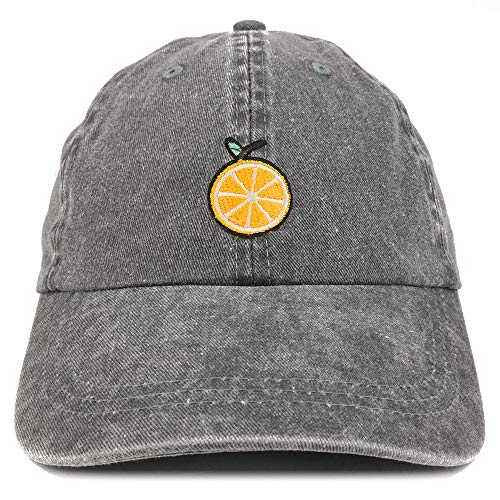 Trendy Apparel Shop Orange Patch Pigment Dyed Washed Baseball Cap