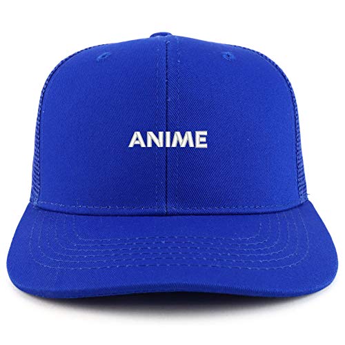 Trendy Apparel Shop Anime Cotton Two Tone Mesh Back Trucker Baseball Cap