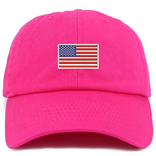 Trendy Apparel Shop Youth Sized White American Flag Embroidered Adjustable Unstructured Baseball Cap