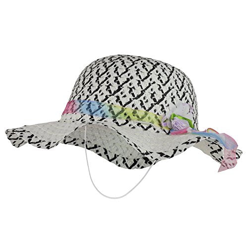 Trendy Apparel Shop Girl's Multi Color Straw Tea Party Sun Hat