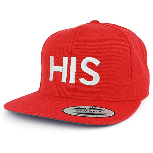 Trendy Apparel Shop His White Embroidered Flat Bill Structured Baseball Cap