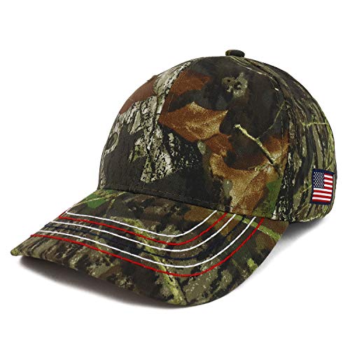 Trendy Apparel Shop Mossy Oak USA Flag Side Embroidered Hunting Baseba