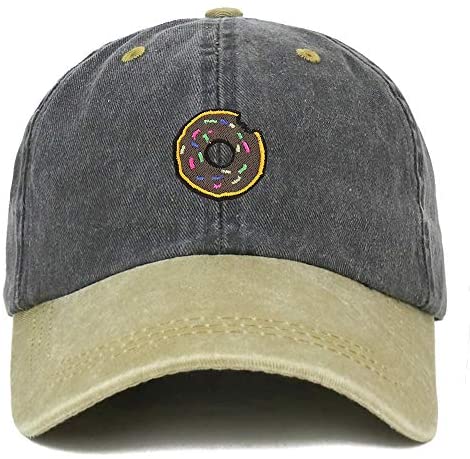 Trendy Apparel Shop Donut Patch Pigment Dyed Washed Two Tone Baseball Cap