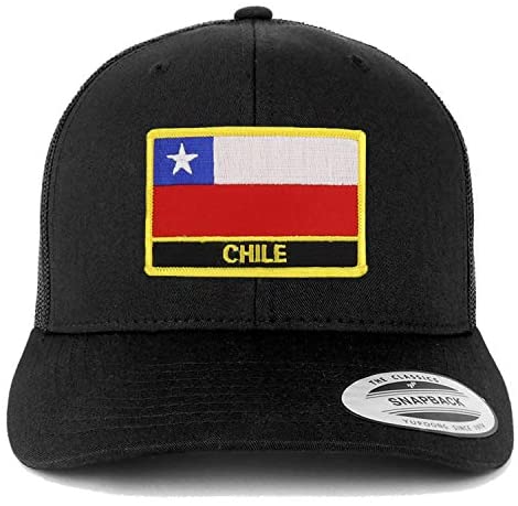 Trendy Apparel Shop Chile Flag Patch Retro Trucker Mesh Cap