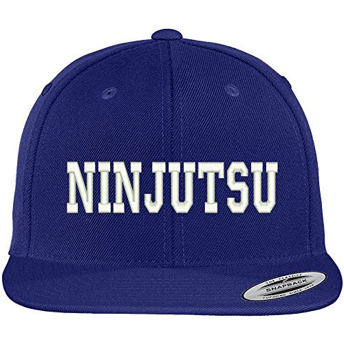 Trendy Apparel Shop Ninjutsu Embroidered Flat Bill Adjustable Snapback Cap