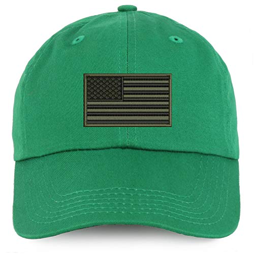 Trendy Apparel Shop Youth Olive American Flag Unstructured Cotton Baseball Cap