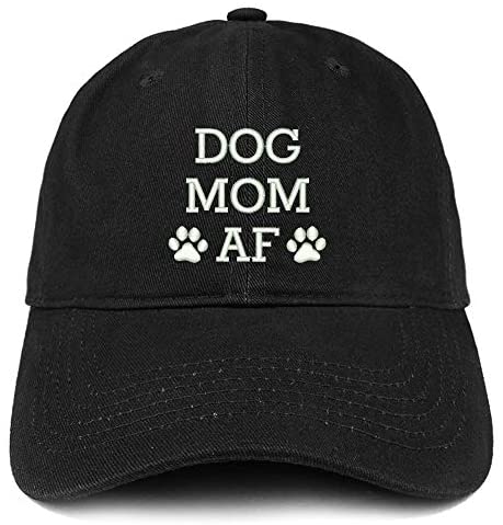 Trendy Apparel Shop Dog Mom AF Paw Embroidered Unstructured Cotton Dad Hat