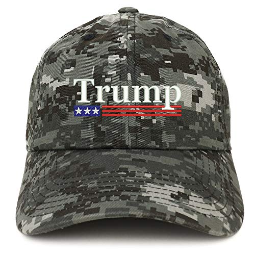 Trendy Apparel Shop Trump USA Flag Embroidered 100% Cotton Adjustable Cap Dad Hat