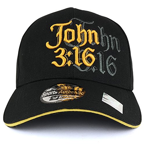Trendy Apparel Shop John 3:16 Christian Verse 3-D Embroidered Jesus Baseball Cap