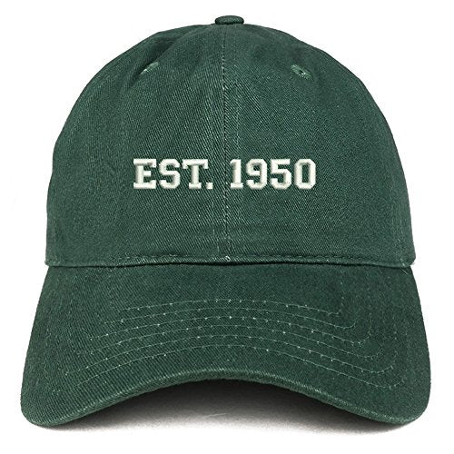 Trendy Apparel Shop EST 1950 Embroidered - 71st Birthday Gift Soft Cotton Baseball Cap
