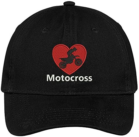 Trendy Apparel Shop Motocross Heart Embroidered Soft Crown 100% Brushed Cotton Cap