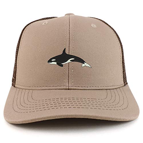 Trendy Apparel Shop Orca Killer Whale Two Tone Mesh Back Trucker Baseball Cap