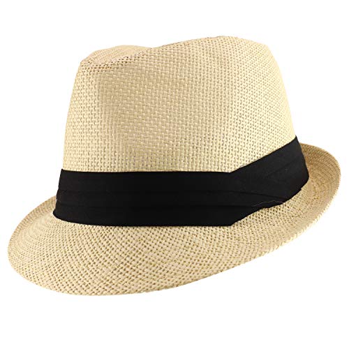 Trendy Apparel Shop Kid's Small Size Paper Woven Straw Summer Fedora