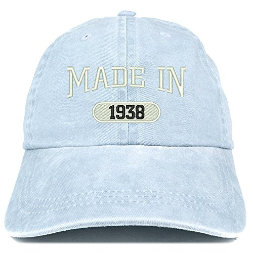 Trendy Apparel Shop Made in 1938 Embroidered 83rd Birthday Washed Baseball Cap