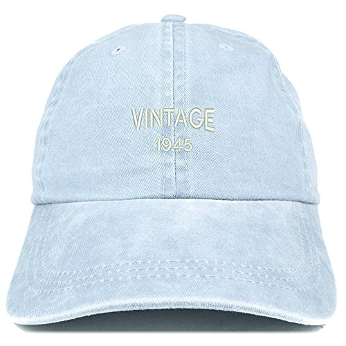 Trendy Apparel Shop Small Vintage 1945 Embroidered 76th Birthday Washed Pigment Dyed Cap