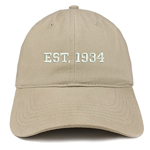 Trendy Apparel Shop EST 1934 Embroidered - 87th Birthday Gift Soft Cotton Baseball Cap