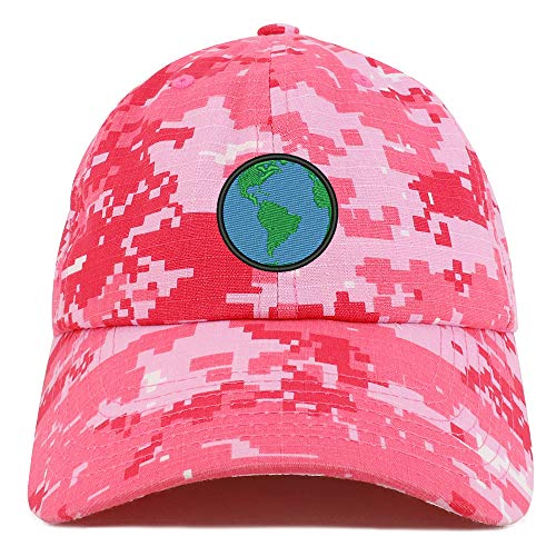 Trendy Apparel Shop Small Earth Embroidered Soft Crown 100% Brushed Cotton Cap