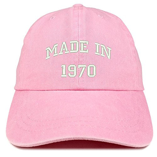 Trendy Apparel Shop Made in 1970 Text Embroidered 51st Birthday Washed Cap