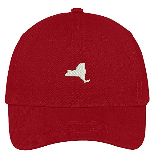 Trendy Apparel Shop New York State Map Embroidered Low Profile Soft Cotton Brushed Baseball Cap