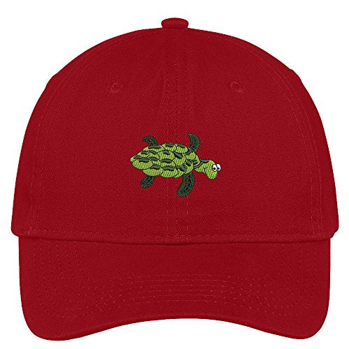 Trendy Apparel Shop Sea Turtle Embroidered Low Profile Soft Cotton Brushed Baseball Cap