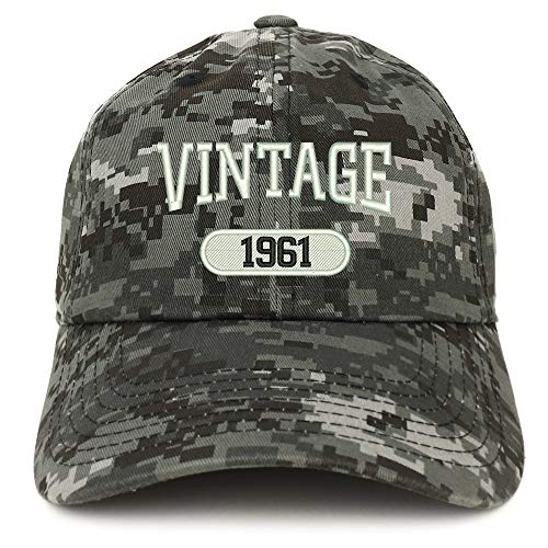 Trendy Apparel Shop 60th Birthday Vintage 1961 Soft Crown Brushed Cotton Cap