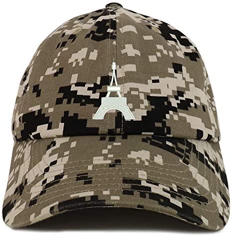 Trendy Apparel Shop Small Eifel Tower Embroidered Soft Crown 100% Brushed Cotton Cap