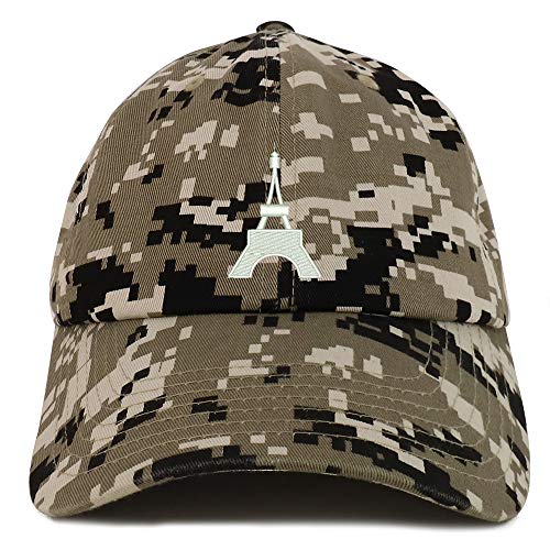 Trendy Apparel Shop Small Eifel Tower Embroidered Soft Crown 100% Brushed Cotton Cap