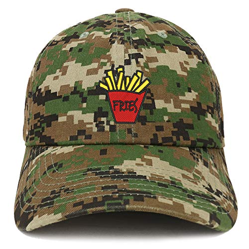 Trendy Apparel Shop Fries Embroidered Soft Crown 100% Brushed Cotton Cap