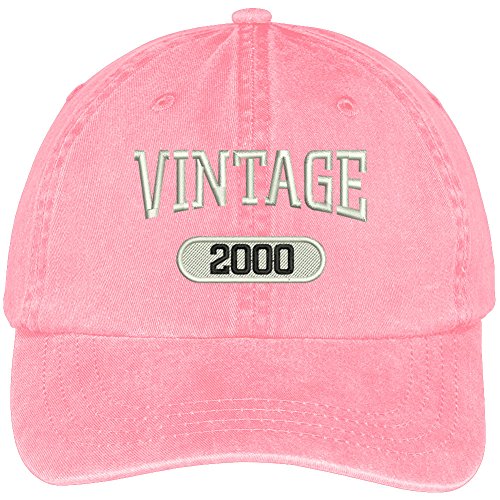 Trendy Apparel Shop Vintage 2003 Embroidered 17th Birthday Soft Crown Washed Cotton Cap