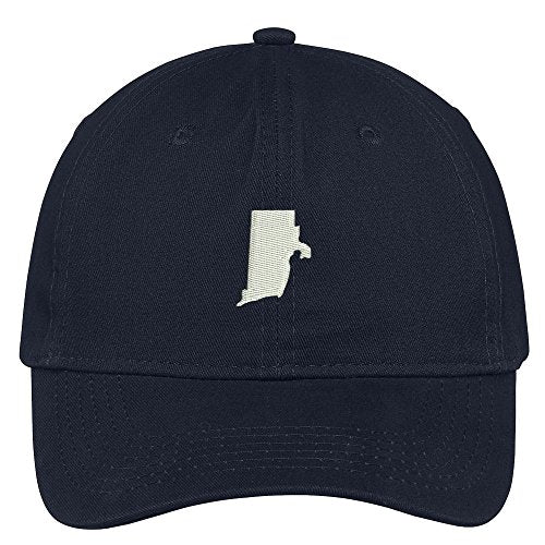Trendy Apparel Shop Rhode Island State Map Embroidered Low Profile Soft Cotton Brushed Baseball Cap