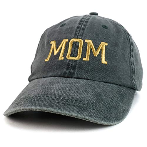 Trendy Apparel Shop Mom Capital Gold Thread Pigment Dyed Low Profile Cotton Cap