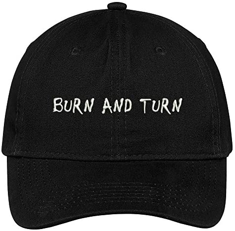 Trendy Apparel Shop Burn and Turn Embroidered Soft Crown 100% Brushed Cotton Cap