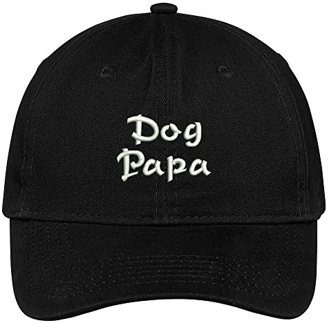 Trendy Apparel Shop Dog Papa Embroidered Low Profile Soft Cotton Brushed Baseball Cap