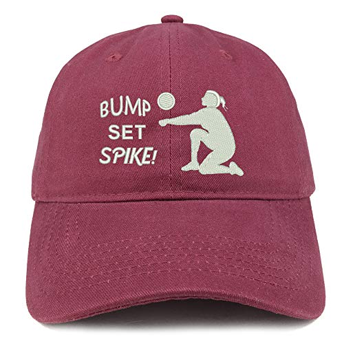 Trendy Apparel Shop Bump Set Spike Volleyball Embroidered Brushed Cotton Cap