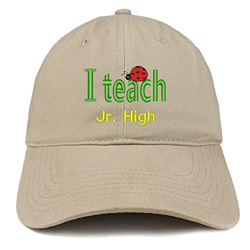 Trendy Apparel Shop I Teach Jr High Embroidered Soft Crown 100% Brushed Cotton Cap