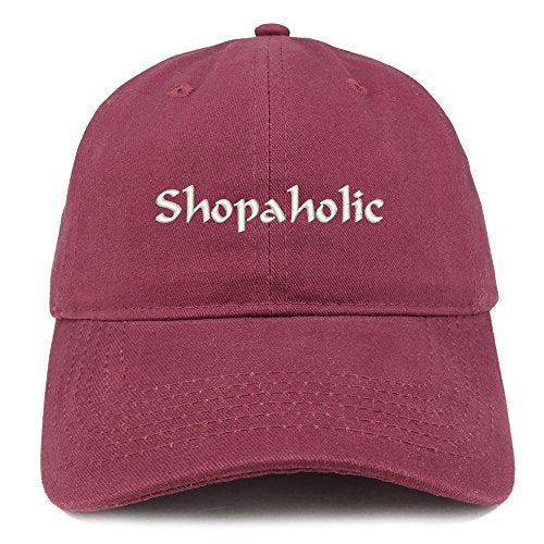 Trendy Apparel Shop Shopaholic Embroidered Low Profile Brushed Cotton Cap