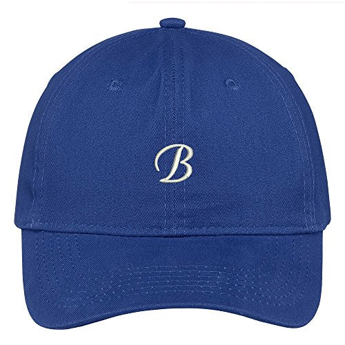 Trendy Apparel Shop Letter B Small Script Font Embroidered Adjustable Cotton Cap