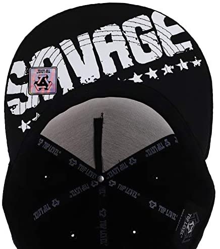 Trendy Apparel Shop Rubber Savage Patch 5 Panel Cotton Flatbill Snapback Hat