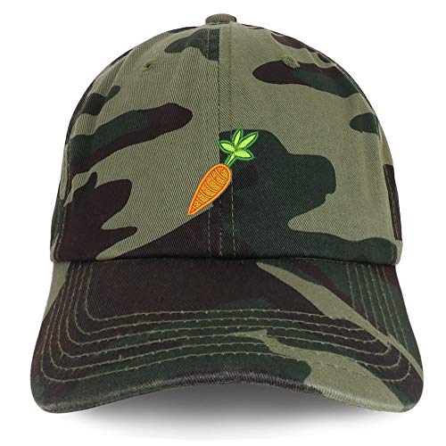 Trendy Apparel Shop Carrot Embroidered Soft Crown 100% Brushed Cotton Cap