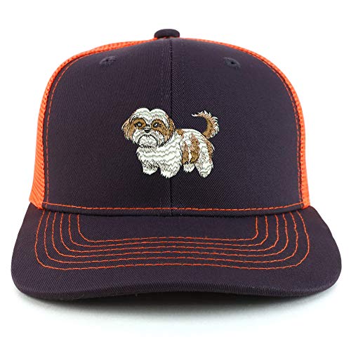 Trendy Apparel Shop Shih Tzu Two Two Tone Mesh Back Trucker Baseball Cap