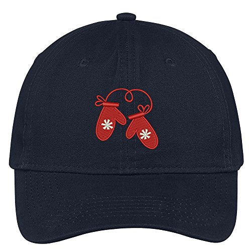Trendy Apparel Shop Mittens Embroidered Christmas Themed Cotton Baseball Cap