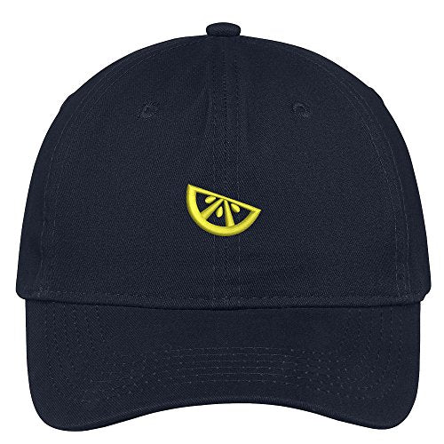 Trendy Apparel Shop Lemon Slice Embroidered 100% Quality Brushed Cotton Baseball Cap