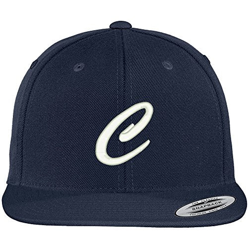 Trendy Apparel Shop Letter C Brushed Script Embroidered Flat Bill Snapback Baseball Cap