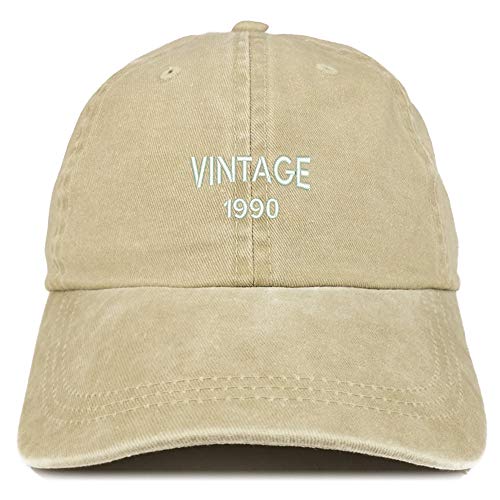 Trendy Apparel Shop Small Vintage 1990 Embroidered 31st Birthday Washed Pigment Dyed Cap