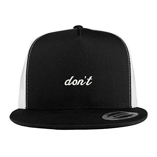 Trendy Apparel Shop Don't Embroidered 5 Panel Flat Bill 2-Tone Trucker Mesh Cap