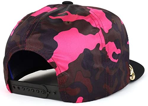 Trendy Apparel Shop Fashion Luminous Camouflage Hip Hop Flat Bill Snapback Cap with Gold Chain